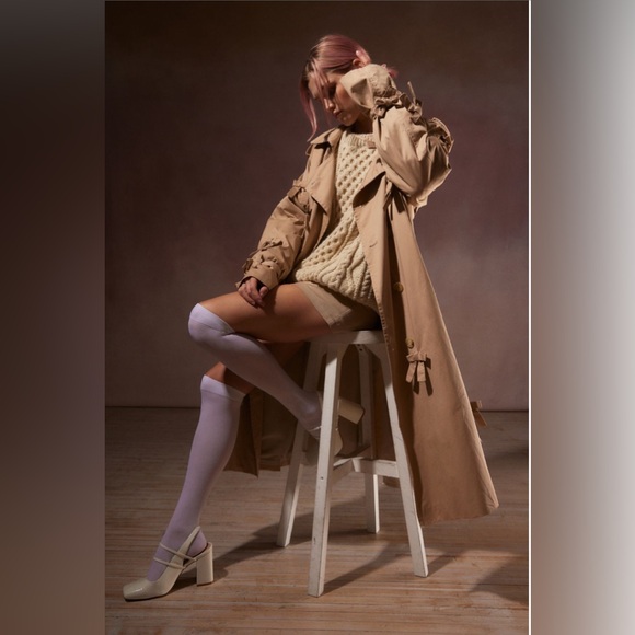 Sister Jane bow trench coat size 10 - Picture 1 of 5